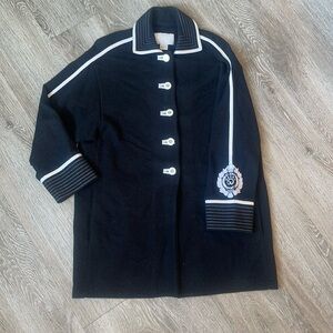 St. John Collection sport cotton jacket size small black white casual dog show